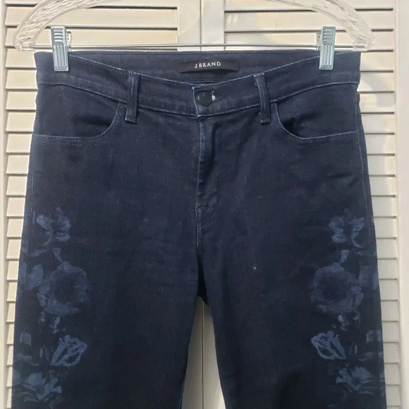 J. Brand Mi-Rise Super Skinny Jeans Women's Size 28 Indigo Blossom Stretch Denim - Picture 3 of 12